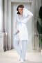 New Season Blue Shawl Collar Ruffled Summer Design Short Sleeve Maternity Maternity Dressing Gown Pajama Set Set - 6