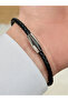 Black and Silver Steel Leather Men's Bracelet Frj10190B-J 2 Year Warranty Gift Boxed - 2