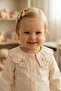 Girl's Peter Pan collar Piece Ecru Shirt & Pink Pants Set - 5