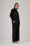1054 Stone Detailed Zippered Trousers Suit - Black - 2