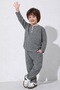 Boy's Linen Striped Fabric 100% Cotton Transitional Hakim Collar Shirt-Pants Set - 2