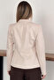 Cream Gold Button Detailed Double-Breasted Cut Woven Fabric Blazer Jacket - 6
