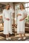 New Season Ecru Lace Detailed Summer Special Design 100% Cotton Maternity Pajamas Nightgown Set
