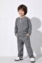 Boy's Linen Striped Fabric 100% Cotton Transitional Hakim Collar Shirt-Pants Set - 3