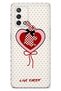 Oppo A74 Compatible Red Checked Rabbit Patterned Transparent Phone Case