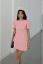 Pink Off-Shoulder Pleated Mini Dress - 2