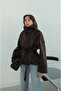 Acı Kahve Subsy Mock Neck Belted Trench Coat - 2