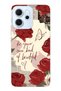Oppo Reno 14F Compatible Red Rose Patterned Transparent Phone Case