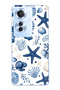 Oppo Reno 11F 5g Compatible Starfish and Shells Patterned Transparent Phone Case
