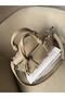 Women's Timeless Trend Model Metal Accessory Detail Crisscross Straps Shoulder Bag - 5