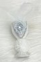 White Wedding Needle Holder for Jewelry, Feathered and Stoned Henna Night Bride Groom Promise Engagement Circumcision Needle Holder - 2