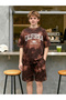 Men Tie-Dye Print Relaxed Fit T-Shirt and Shorts Set - 2