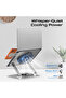Multi-Level Laptop Stand with Cooling Fan, Magnetic Phone Mount, 360° Rotation, Foldable Steel Build - 2