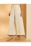 Women Ivory Embellished Casual Trousers