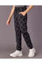Senior Boys Black Printed Track Pants
