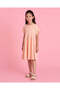 Girls Peach Printed Summer Dress