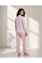 Women Pink 2 Piece Solid Pyjama Set - 3
