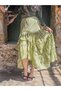 Green Color Ruffled Seersucker Skirt - 2