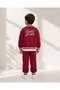 Boys Red Printed Button Front Jog Set (3 Piece) - 3