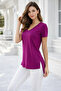 Women's Mürdüm Viscose Side Deep Slit V-Neck T-Shirt - 4