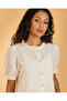 Women White Embroidered Casual Blouse - 4