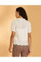 Women White Embroidered Casual Blouse - 3
