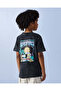 Boys Black Acid Wash T Shirt