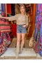Beige Color Knitted Bolero Blouse