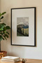 1 Piece Black Wooden Framed Forest Scene Vintage Painting - 3
