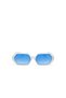 Andrea Hexagon Unisex Sunglasseswhite / Lens: Blue