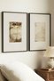 2 Pieces Black Wooden Framed Minimalist and Dark Nature Themed Vintage Paintings
