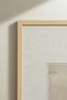 1 Piece Natural Wooden Frame Minimalist Beige Brush Strokes Vintage Painting - 4