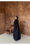 Hijab Pearl Stone Embellished Long Evening Dress with Shawl Detail for Special Occasions - Pearl Model - 7