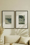 2 Pieces Black Wooden Framed Sea and Forest Scene Vintage Painting - 2