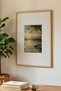 1 Piece of Vintage Painting with Natural Wooden Frame, with a View of Nature and the Lake - 3