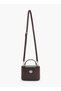 Solid Crossbody Bag with Twist Lock Closure - 2