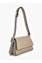 Textured Panel Shoulder Bag with Button Closure - 2