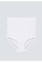 Women's Triple Cotton and Lace Hipster Panties 4377 White Color