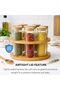 Bamboo Spice Rack with Glass Jars – 8 PCS Borosilicate Glass Food Jars Round Countertop - 6