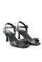 Genuine Leather Black Heeled Women's Shoes Sandals - Rgn5141 - 3