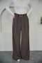 Bridge Detailed Belt Li Palazzo Pants Coffee Color - 3