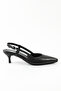 Genuine Leather Black Heeled Shoes - Rgn5030