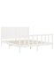 Bed frame with headboard, white, 160x200 cm, solid wood - 5