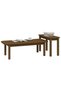 Coffee table set, 2 pieces, honey brown, solid pine wood - 4
