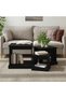 Stackable tables, 3 pcs., black, processed wood