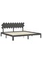 Bed frame with headboard 200x200 cm, gray, solid wood - 5