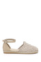 Women's leather ankle strap casual shoes