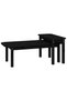 Coffee table set, 2 pieces, black, solid pine wood - 2