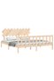 Super King Size Bed Frame with Headboard, Solid Wood - 3
