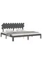 Bed frame with headboard 200x200 cm, gray, solid wood - 4